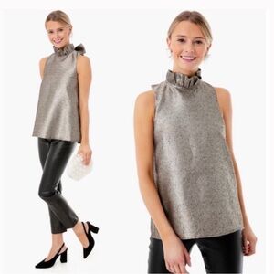 Tuckernuck Metallic Sleeveless Ruffle Top